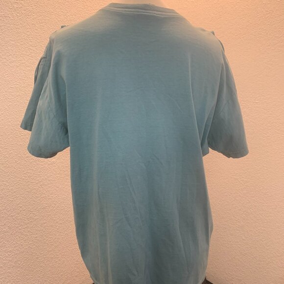 Ever Blue cotton fringe top with beads size L teal great condition - Picture 6 of 11